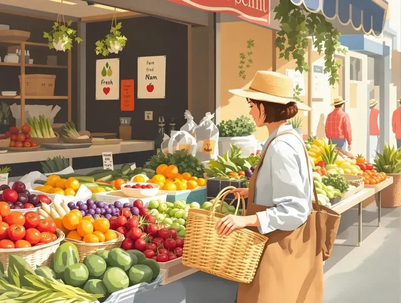 林晚意被拍到素颜逛菜市场，接地气形象圈粉无数 配图